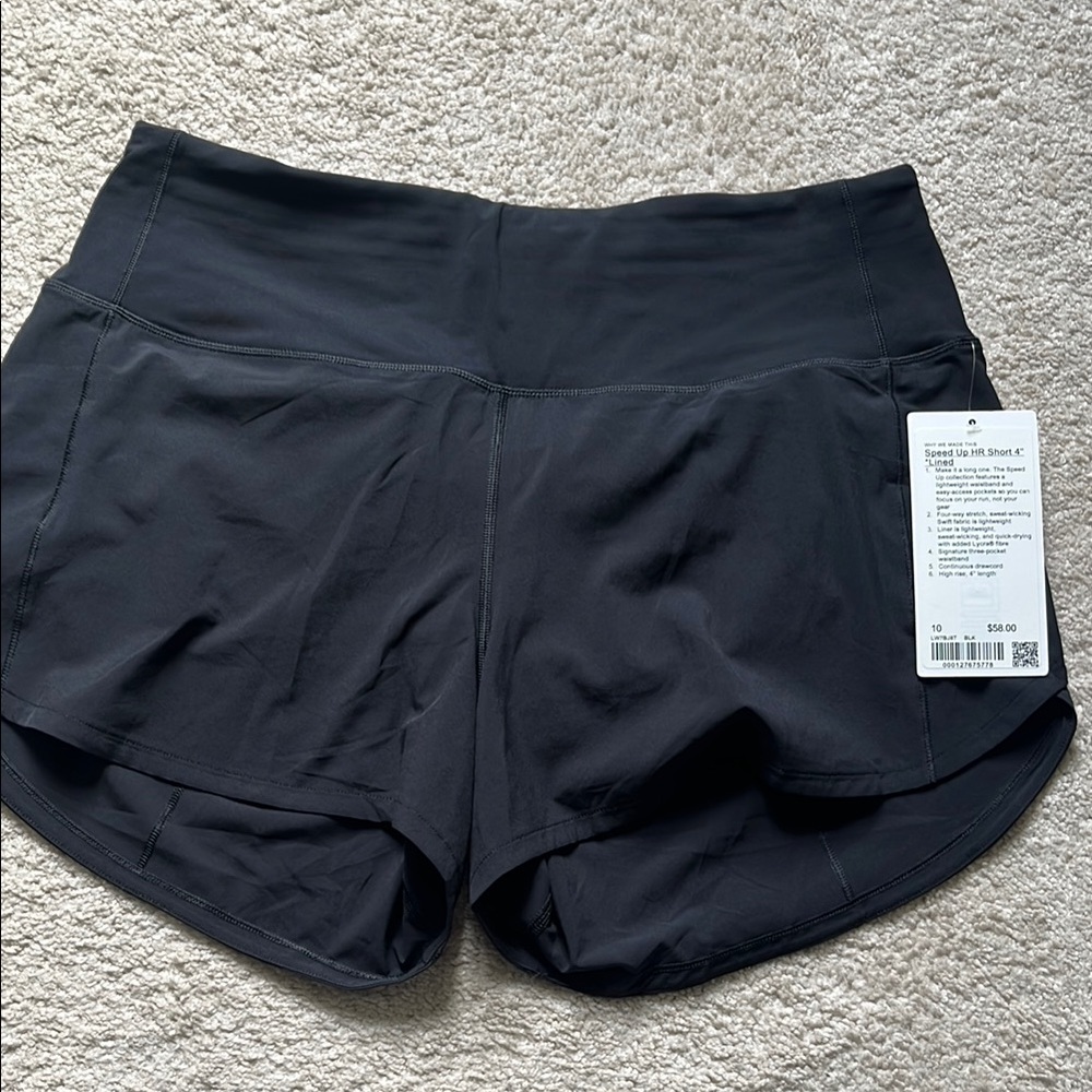 Lululemon Athletica Black Athletic Shorts with Wide Waistband